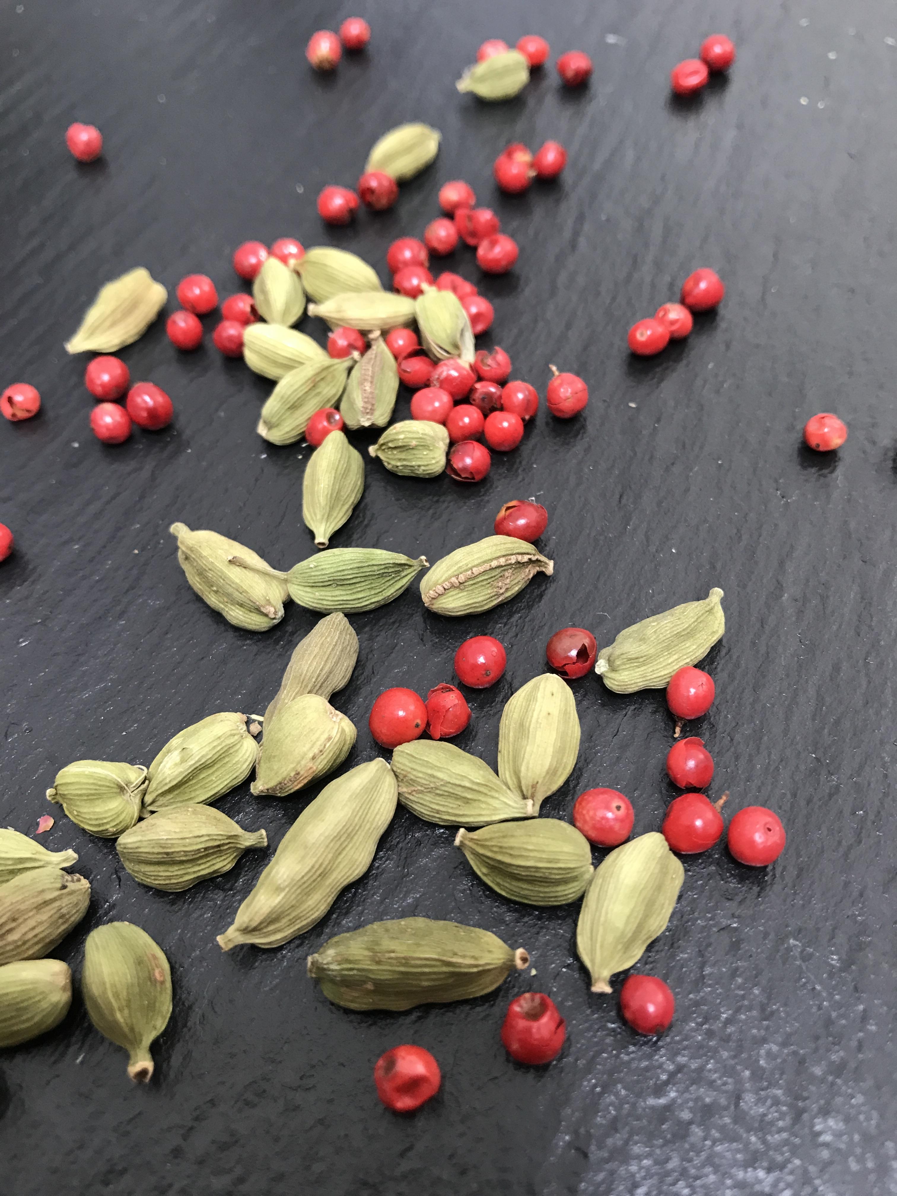 Pink Peppercorn & Green Cardamom Garnish