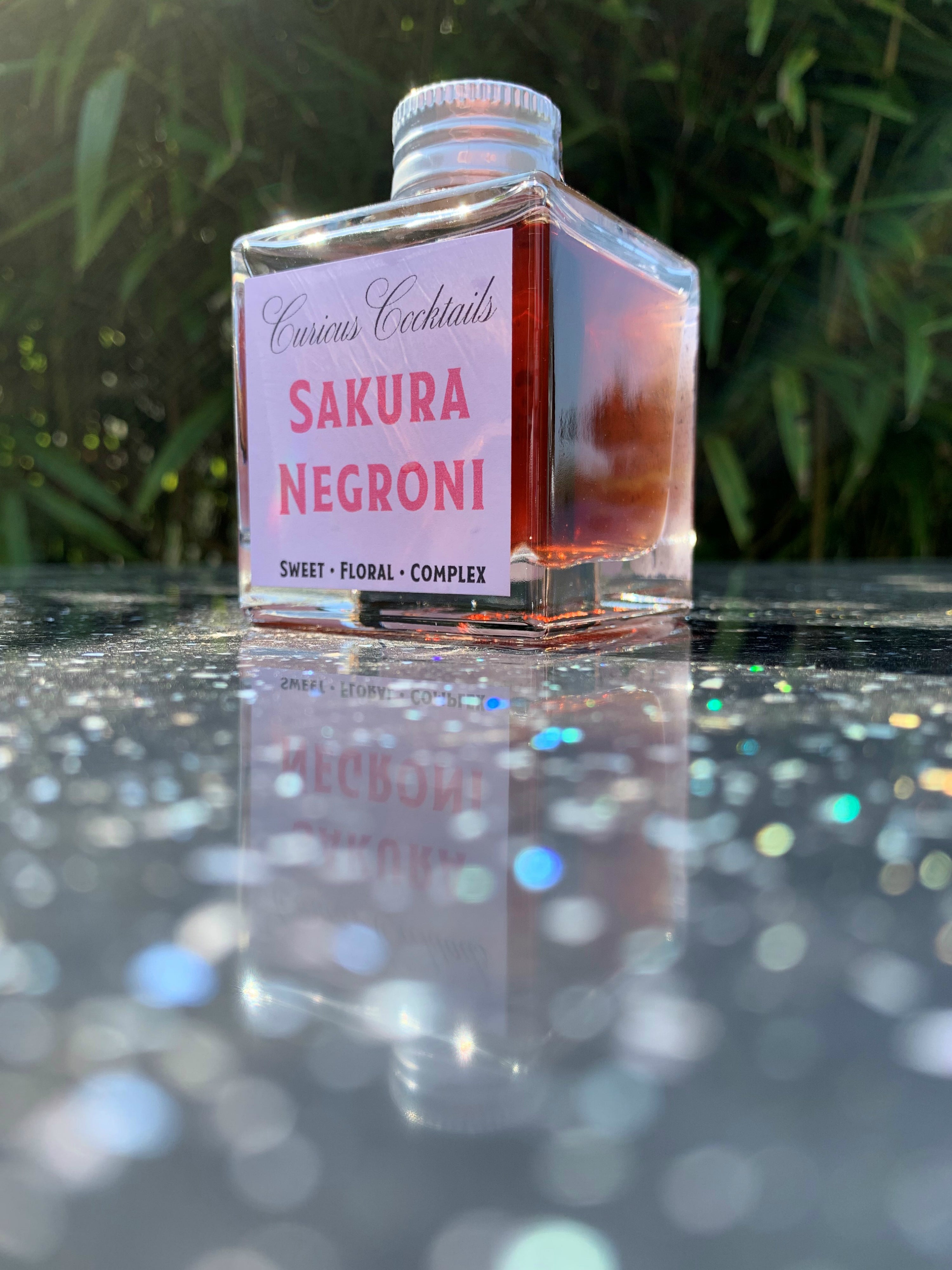 Curious Cocktails: Sakura Negroni 100ml Glass Bottle